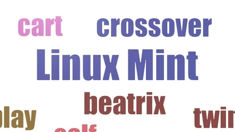 Linux Mint Word Cloud Animated Isolated On White 스톡 동영상 103098525