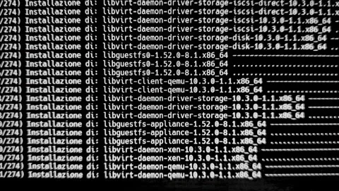 Linux Terminal Update Progress Screen Command Line Interface Display Stock Footage 316137745