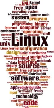 Linux word cloud Stock Illustration