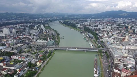 Linz top view Video stock 92402172