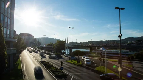 Linz , Traffic- Timelapse Stock Footage 44108268