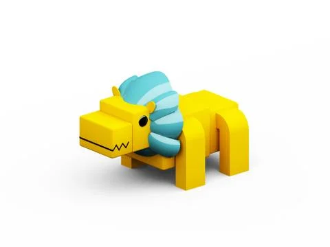 Lion 3d low polygon isolate on white background Stock Illustration