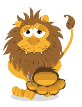 Lion and thorn Illustrazione stock