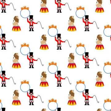 Lion and trainer pattern イラスト素材