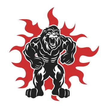 Lion athlete logo Stock Illustration
