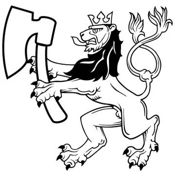Lion with Axe Stock Illustration