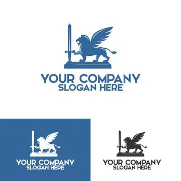 Lion with blade Stock Illustration