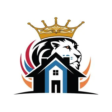 Lion building logo vector design business logo Lion minimal logo. Lion symbol ,  Illustrazione stock