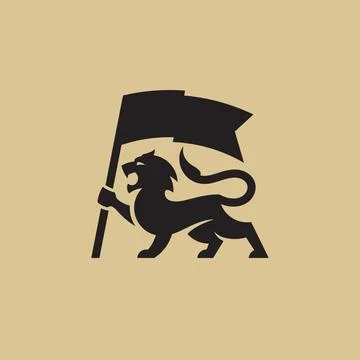 Lion Crest, modern style heraldic vector emblem. Modern professional color desig Stock Illustration