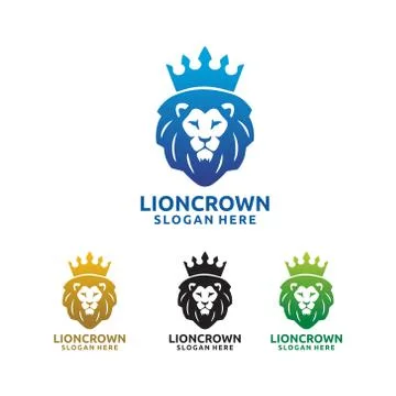 Lion Crown Logo Stock Illustration
