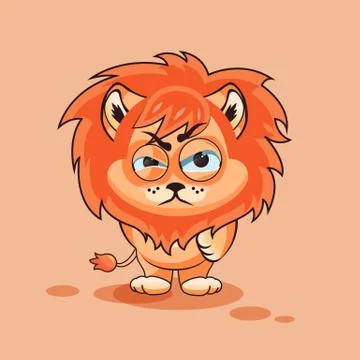 Lion cub angry Stock Illustration