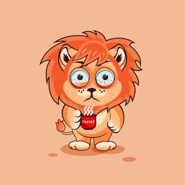 Lion cub nervous Stock Illustration