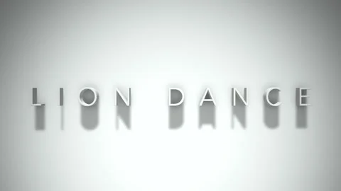 Lion dance 3D title animation with shadows on a white background Stock Footage 297796572