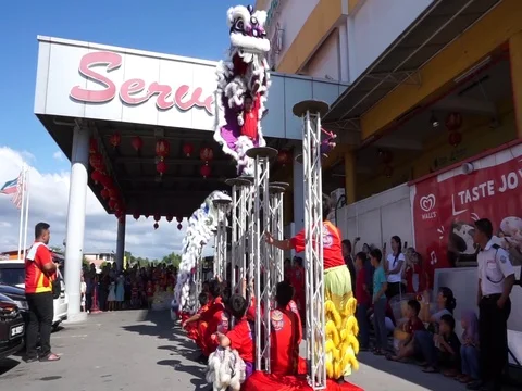 Lion dance Stock Footage 124236957