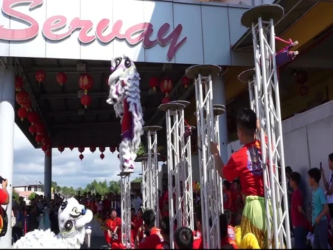 Lion dance Stock Footage 124237189