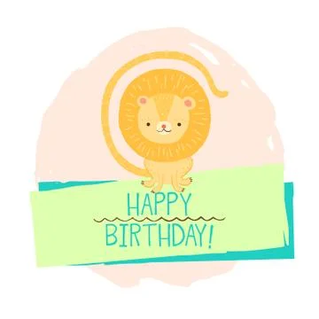 Lion element of card Stock Illustration