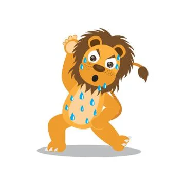 Lion Exercising Stock Illustration