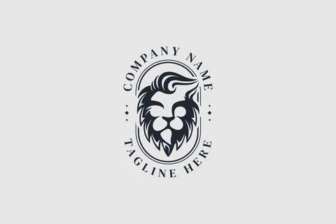 Lion face classic logo Stock Illustration