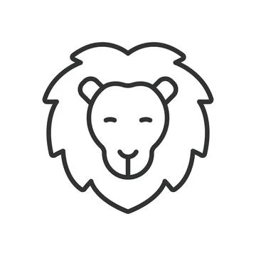 Lion face, icon in line design. lion, animal, wild, king, mammal, safari, africa Illustration