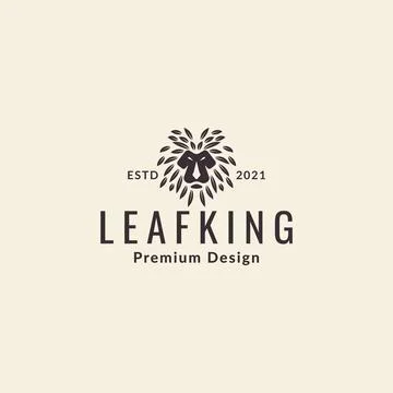 Lion face leaf with hipster logo symbol icon vector graphic design illustra.. Stock Illustration