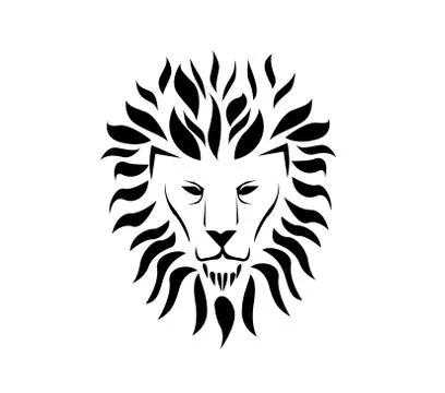 Lion face logo Stock Illustration