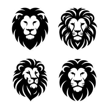 Lion Face Silhouette vector Illustration Stock Illustration