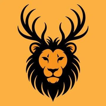 Lion Face Silhouette vector Illustration Stock Illustration