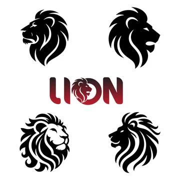 Lion Face Silhouette vector Illustration Stock Illustration