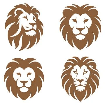 Lion Face Silhouette vector Illustration Stock Illustration