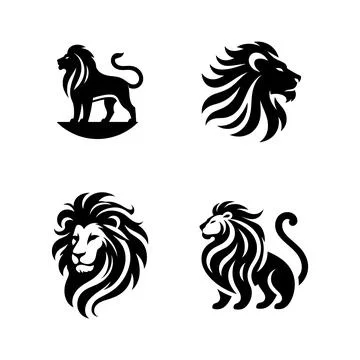 Lion Face Silhouette vector Illustration Stock Illustration
