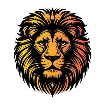 Lion Face Silhouette vector Illustration Stock Illustration