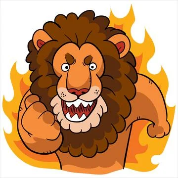 Lion feeling determined vector illustration Stock Illustration