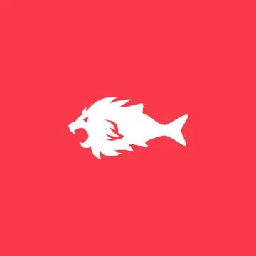 Lion fish logo design Stock Illustration