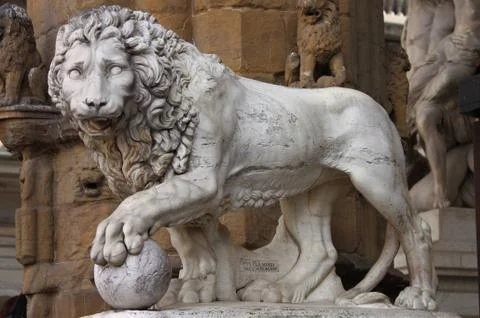 Lion in Florence Stock Photos