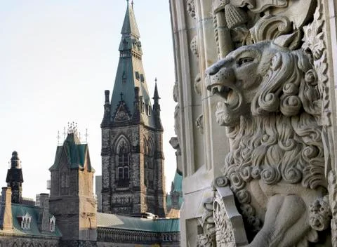 Lion gargoyle Stock Photos