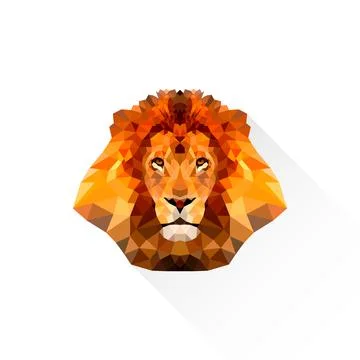 LIon geometric vector illustration in triangle style Stock Illustration