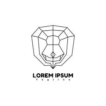 Lion geometry vector design template illustration 스톡 일러스트