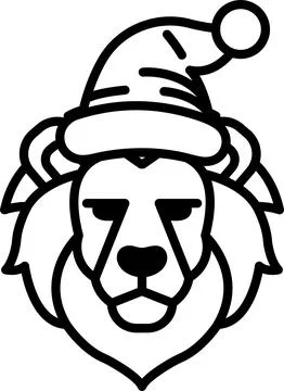 A lion with a hat on his head Stock Illustration