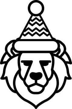 A lion with a hat on his head Stock Illustration