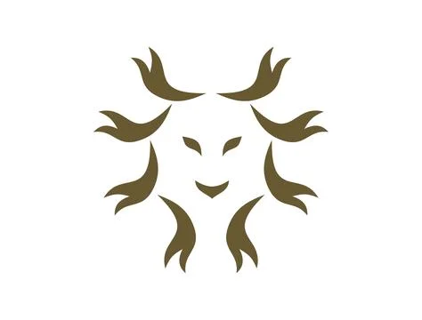 Lion head 2 logo template Stock-Illustration