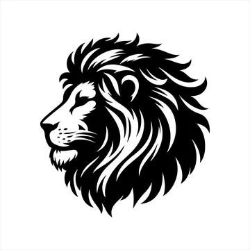 Lion Head Black vector illustration on white background Stock-Illustration