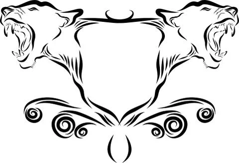 Lion head emblem Stock Illustration