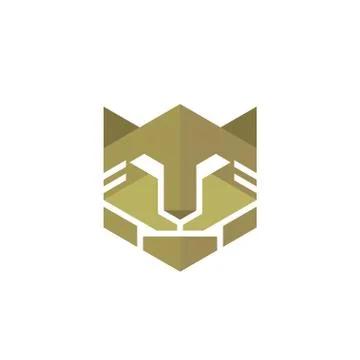 Lion head flat color vector Stock Illustration