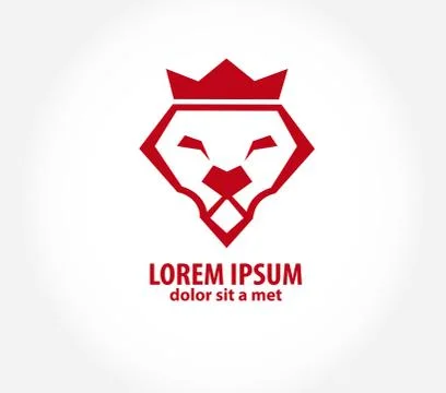 Lion head in the form of diamond Stock Illustration