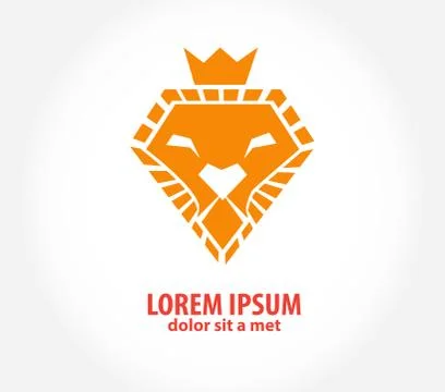 Lion head in the form of diamond Stock Illustration