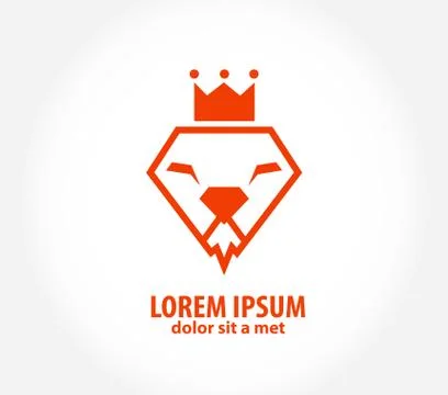 Lion head in the form of diamond Stock Illustration