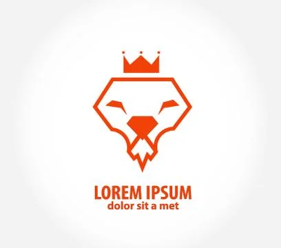 Lion head in the form of diamond Stock Illustration
