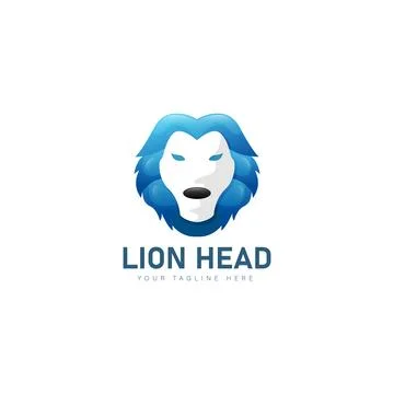 Lion head gradient logo design icon illustration Stock Illustration