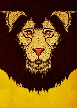 Lion head grunge design Ilustração Stock