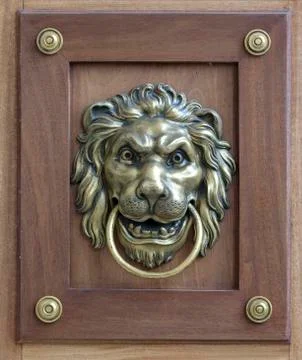 Lion head handle (knocker) Stock Photos
